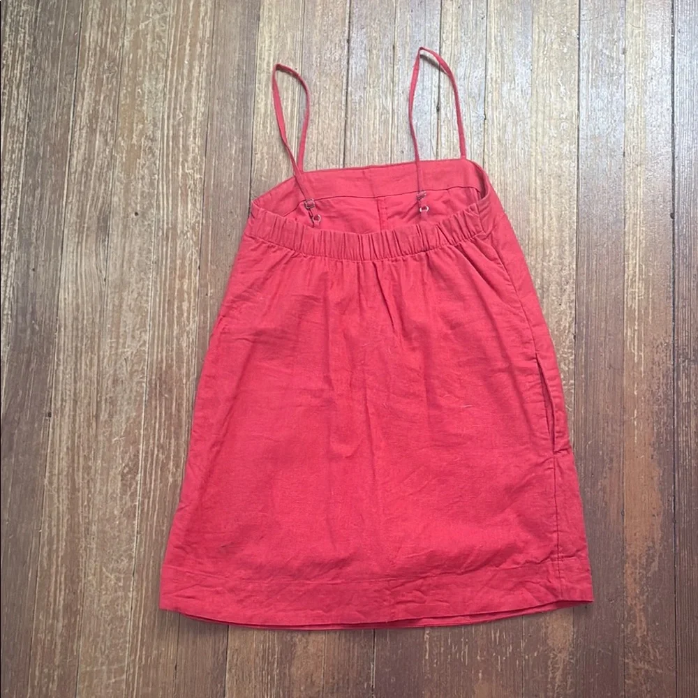 Abercrombie Red Linen Blend Spaghetti Strap Mini Skort Dress Size XS - Picture 2 of 6